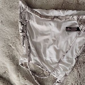 Snake print open back top